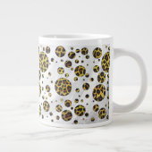 Leopard Brown and Yellow Polka Dot Jumbo-Tasse (Rechts)