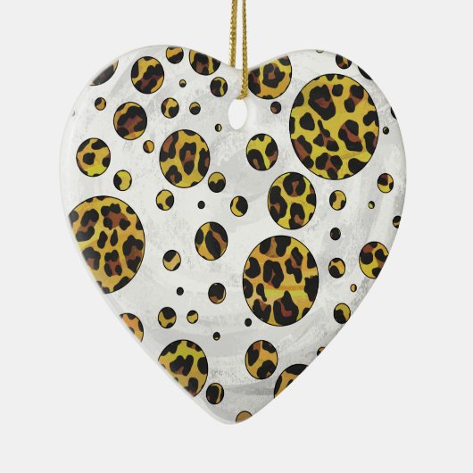 Leopard Brown and Yellow Polka Dot Keramikornament (Rechts)