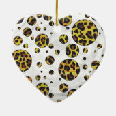Leopard Brown and Yellow Polka Dot Keramikornament (Hinten)