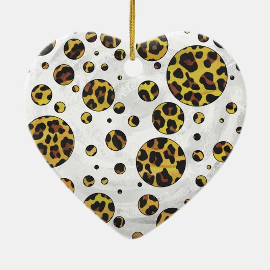 Leopard Brown and Yellow Polka Dot Keramikornament (Hinten)