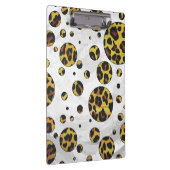 Leopard Brown and Yellow Polka Dot Klemmbrett (Rechts)
