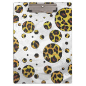 Leopard Brown and Yellow Polka Dot Klemmbrett (Vorderseite)