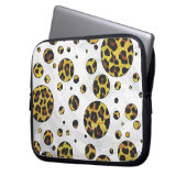Leopard Brown and Yellow Polka Dot Laptopschutzhülle (Vorderseite Links)