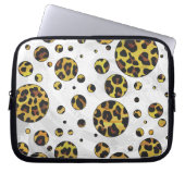 Leopard Brown and Yellow Polka Dot Laptopschutzhülle (Vorderseite)