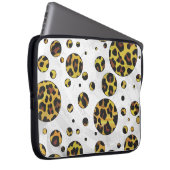 Leopard Brown and Yellow Polka Dot Laptopschutzhülle (Vorne Rechts)