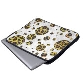 Leopard Brown and Yellow Polka Dot Laptopschutzhülle (Vorne Knopf)