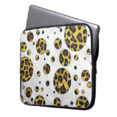 Leopard Brown and Yellow Polka Dot Laptopschutzhülle (Vorderseite Links)