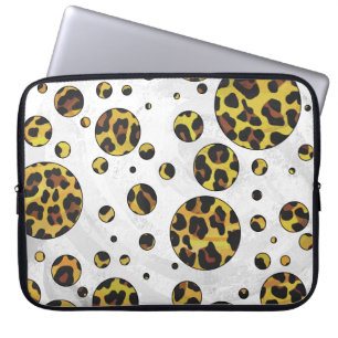 Leopard Brown and Yellow Polka Dot Laptopschutzhülle
