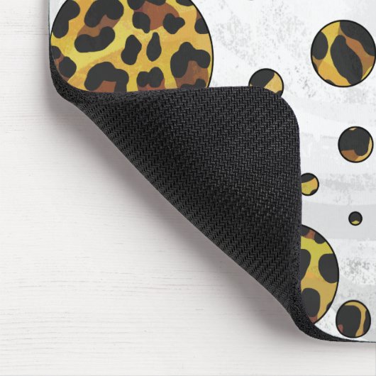 Leopard Brown and Yellow Polka Dot Mousepad (Ecke)