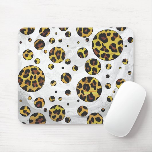 Leopard Brown and Yellow Polka Dot Mousepad (Mit Mouse)