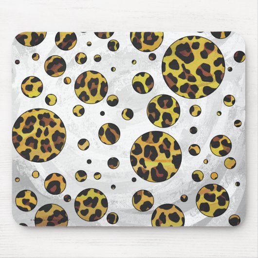 Leopard Brown and Yellow Polka Dot Mousepad (Vorne)