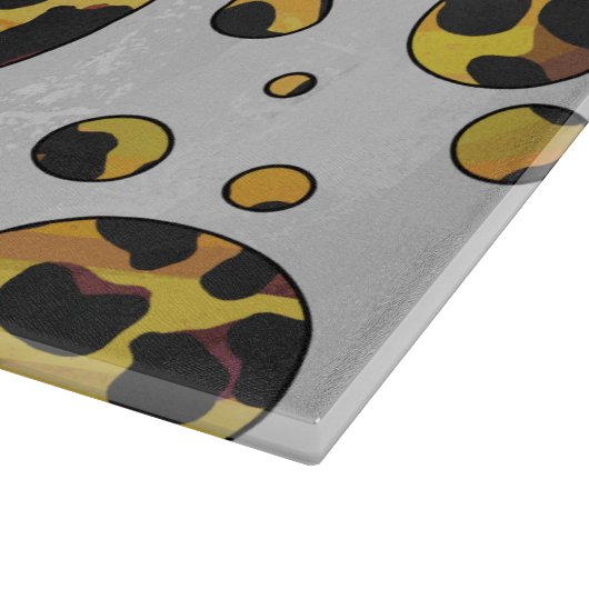 Leopard Brown and Yellow Polka Dot Schneidebrett (Ecke)