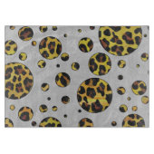 Leopard Brown and Yellow Polka Dot Schneidebrett (Vorderseite)