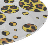 Leopard Brown and Yellow Polka Dot Schneidebrett (Ecke)
