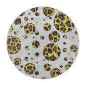 Leopard Brown and Yellow Polka Dot Schneidebrett (Vorderseite)