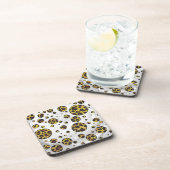 Leopard Brown and Yellow Polka Dot Untersetzer (Rechte Seite)