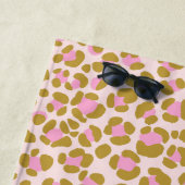 Leopard Brown Pink Beige Personalisiert Strandtuch (Beispiel)