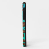 Leopard Brown und Aquamarin Print Case-Mate iPhone Hülle (Hinten/Links)