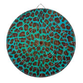 Leopard Brown und Aquamarin Print Dartscheibe (vorne)