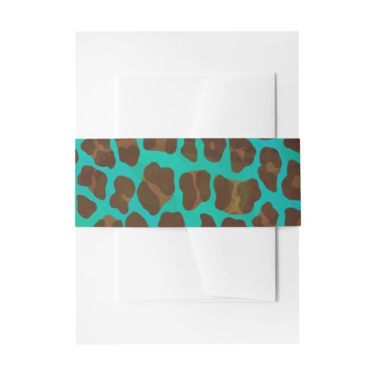 Leopard Brown und Aquamarin Print Einladungsbanderole (Vorderseite Beispiel)