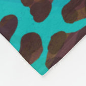 Leopard Brown und Aquamarin Print Fleecedecke (Ecke)