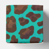 Leopard Brown und Aquamarin Print Geschenkschachtel (Oben)