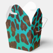 Leopard Brown und Aquamarin Print Geschenkschachtel (Geöffnet)