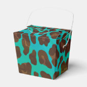 Leopard Brown und Aquamarin Print Geschenkschachtel (Vorderseite)