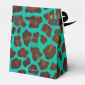Leopard Brown und Aquamarin Print Geschenkschachtel (Rückseite)