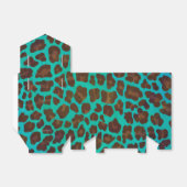 Leopard Brown und Aquamarin Print Geschenkschachtel (Ungefaltet)