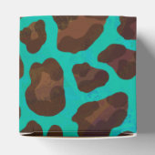 Leopard Brown und Aquamarin Print Geschenkschachtel (Oben)