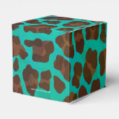 Leopard Brown und Aquamarin Print Geschenkschachtel (Rückseite)