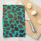Leopard Brown und Aquamarin Print Handtuch (Viertel Falte)