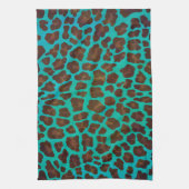Leopard Brown und Aquamarin Print Handtuch (Vertikal)