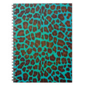 Leopard Brown und Aquamarin Print Notizblock (Vorderseite)