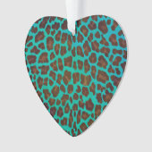 Leopard Brown und Aquamarin Print Ornament (Vorderseite)