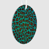 Leopard Brown und Aquamarin Print Ornament (Vorderseite)