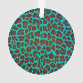 Leopard Brown und Aquamarin Print Ornament (Rückseite)