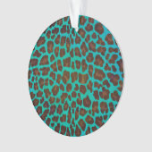 Leopard Brown und Aquamarin Print Ornament (Vorderseite)