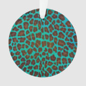 Leopard Brown und Aquamarin Print Ornament (Vorderseite)