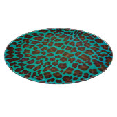 Leopard Brown und Aquamarin Print Schneidebrett (Ecke)