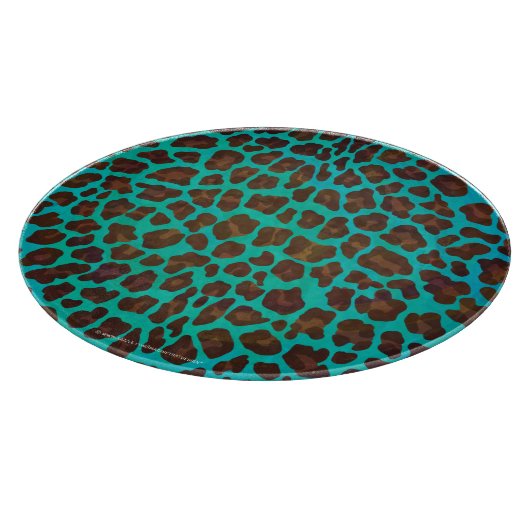 Leopard Brown und Aquamarin Print Schneidebrett (Ecke)