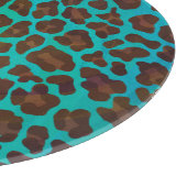 Leopard Brown und Aquamarin Print Schneidebrett (Ecke)