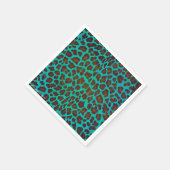 Leopard Brown und Aquamarin Print Serviette (Ecke)