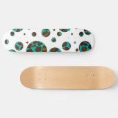 Leopard Brown und Aquamarin PrintPolka Dots Skateboard (Horizontal)