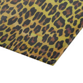 Leopard, Brown und Gelb-Druck-Glasplatine Schneidebrett (Ecke)