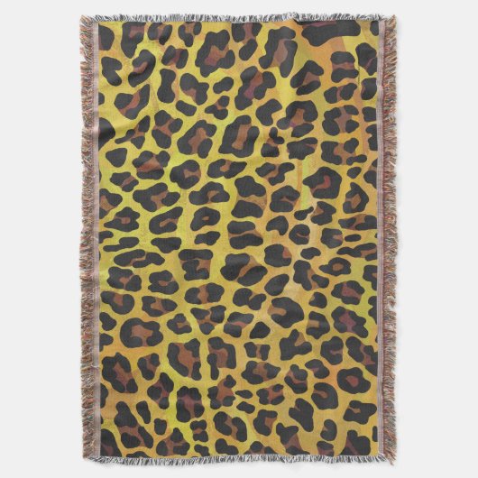 Leopard Brown und Gelb Print Decke (Vorderseite Vertikal)