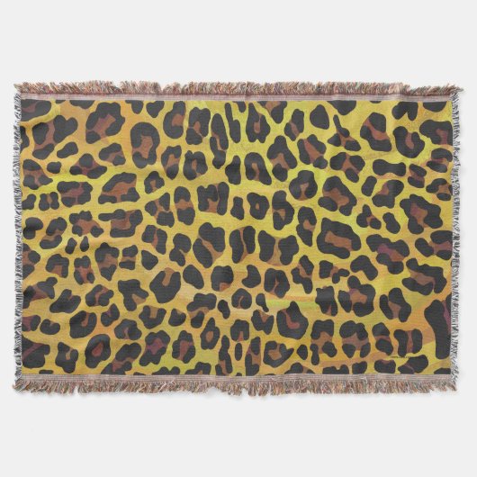 Leopard Brown und Gelb Print Decke (Vorderseite)