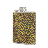 Leopard Brown und Gelb Print Flachmann (Links)