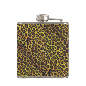 Leopard Brown und Gelb Print Flachmann (Rückseite)